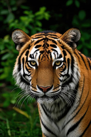 Portrait of Sumatran Tiger (Panthera tigris altaica)の素材