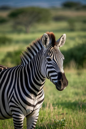 Plains zebra in the Moremi Game Reserve (Okavango River Delta), National Park, Botswanaの素材
