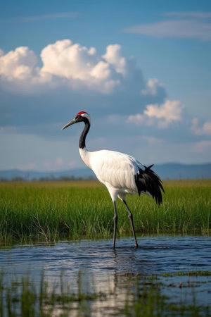 Red-crowned crane (Sarus canadensis)の素材