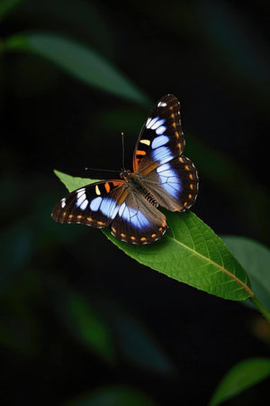 Butterfly on a leaf in the rainforest of Costa Ricaの素材