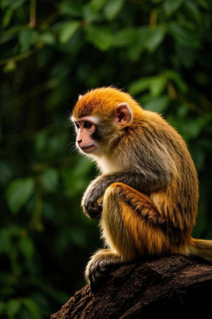 Monkey sitting on a branch in the rainforest of Costa Ricaの素材