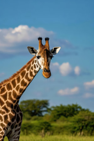Giraffe in the Okavango Delta - Moremi National Park in Botswanaの素材