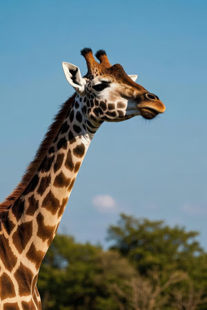 Giraffe in the Okavango Delta - Moremi National Park in Botswanaの素材
