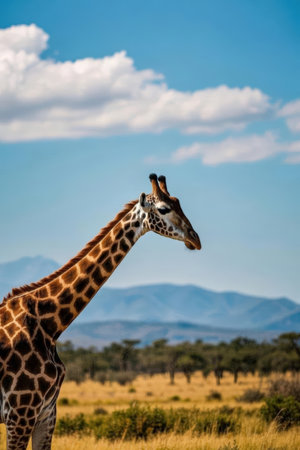 Giraffe in the Okavango Delta - Moremi National Park in Botswanaの素材