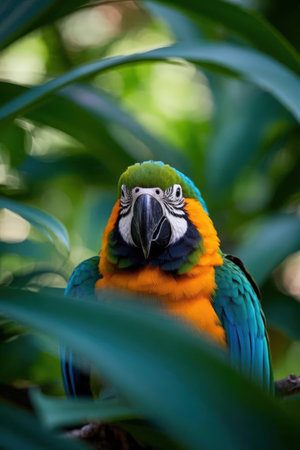 Blue-and-yellow macaw (Ara ararauna)の素材