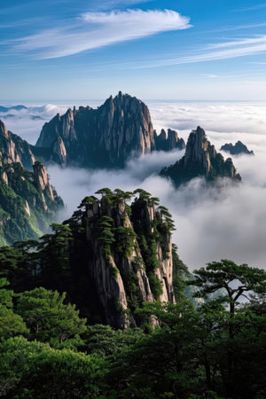Mount Huangshan, Anhui Province, China, Asiaの素材