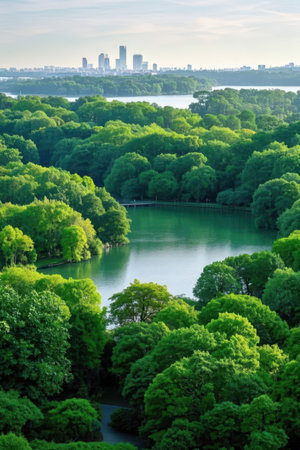 The Danube River in Central Park, New York City, USAの素材