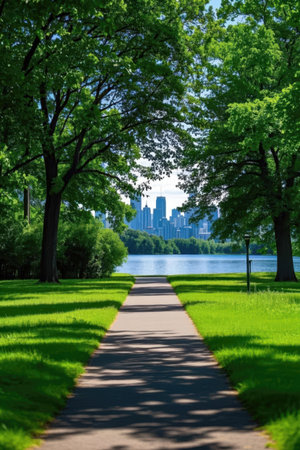 Central Park in Chicago, Illinois, USAの素材