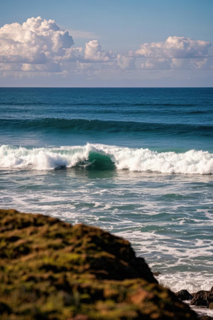 Waves on the Atlantic Ocean in Tenerife Canary Islands Spainの素材