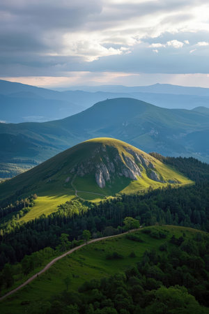 Beautiful summer mountain landscape. Carpathian, Ukraine, Europe.の素材