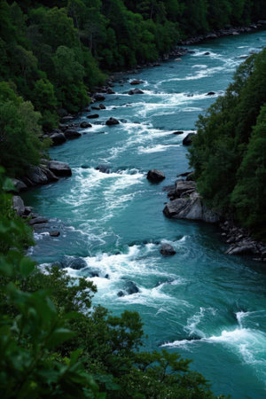 The rapids of the Katun river in the Altai Republicの素材