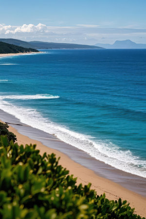 View of the beach on the island of Sardinia, Italy.の素材