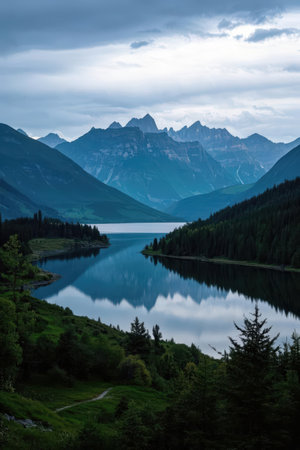Beautiful lake in the mountains. Altai Republic, Siberia, Russiaの素材