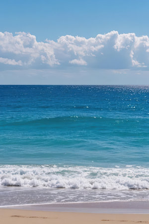 Beautiful view of the turquoise sea and blue sky.の素材