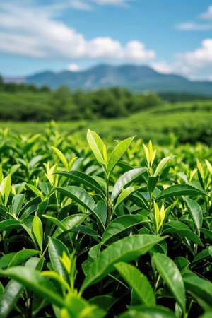 Tea Plantation at Choui Fong Tea Plantation, Chiang Rai Province, Thailandの素材