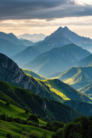 Mountain landscape in the Dolomites, Veneto, Italyの素材