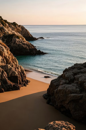 Costa Paradiso beach at sunset, Sardinia, Italy.の素材