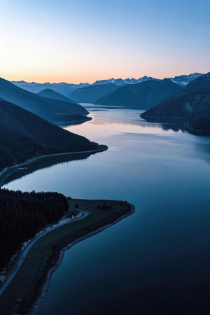 Sunset over Lake Louise, Banff National Park, Alberta, Canadaの素材