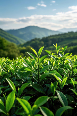 Tea Plantation in the morning at Chiang Rai, Thailand.の素材