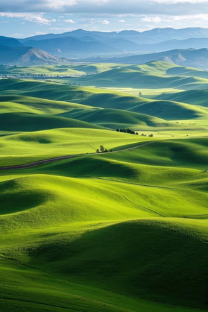 Beautiful landscape of rolling hills in Tuscany, Italy.の素材