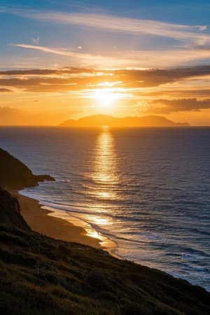 Sunset over the Atlantic Ocean in Tenerife, Canary Islands, Spainの素材