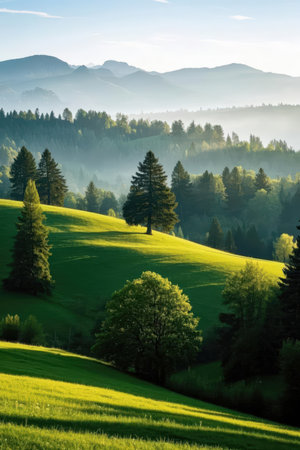Beautiful spring landscape in the mountains. Carpathian, Ukraineの素材