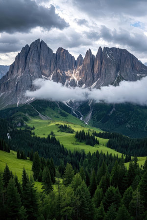 Landscape of Dolomites mountains in Italy, South Tyrolの素材