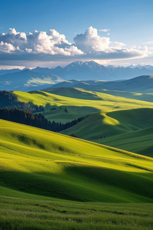Beautiful alpine meadows in Tuscany, Italy.の素材