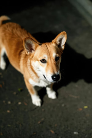 Shiba Inu dog in the garden, shallow depth of fieldの素材