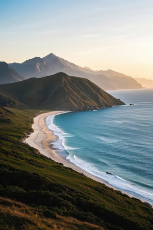 Coastline of the South Island of New Zealand, South Islandの素材