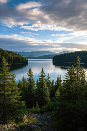 Mountain lake in the Carpathians. Ukraine, Europe.の素材