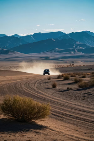 A 4x4 in the desert in the United States of Americaの素材