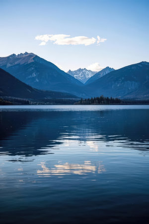 Beautiful alpine landscape with lake and mountains in Bavaria, Germanyの素材