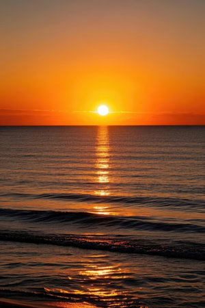 Beautiful sunset over the sea. Sunrise over the sea. Beautiful sunset over the seaの素材