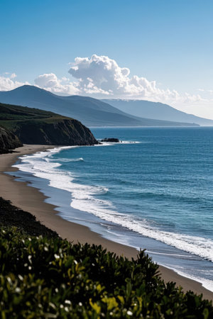Beautiful view of the beach on the north coast of New Zealandの素材