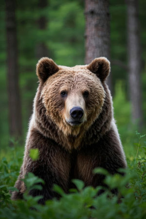 Brown bear (Ursus arctos) in the summer forestの素材