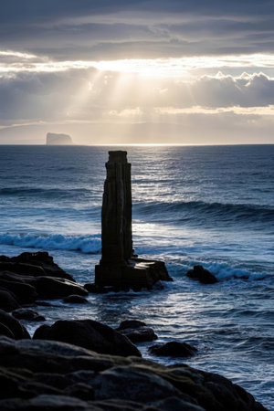 Sunset over the Atlantic Ocean in Tenerife Canary Islands Spainの素材