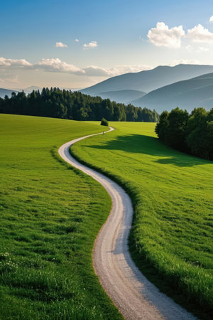 Beautiful summer landscape in the Carpathian Mountains, Ukraine.の素材