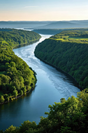 River Dniester in the Czech Republic. Beautiful summer landscape.の素材