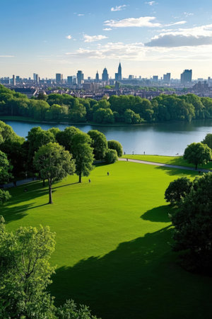 Central Park in New York City, United States. Central Park is a major tourist attraction.の素材