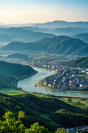 Panoramic view of the city of Heidelberg, Germanyの素材