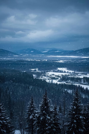 Snowy winter landscape in the mountains. Carpathians, Ukraineの素材