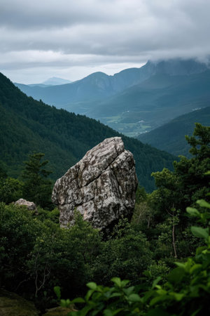 Mountain landscape with rocks and forest. Crimea, Ukraine, Europeの素材