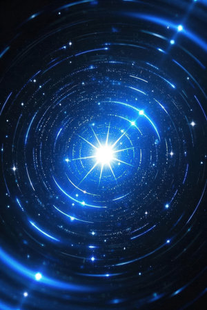 Abstract background. luminous swirling. Elegant glowing circle. Sparking particle. Space tunnel. Glossy jellyfish. Colorful ellipse. Glint sphereの素材