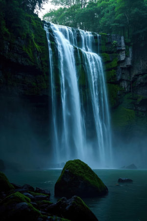 Beautiful waterfall in South Korea,Hokkien\\"\"\""の素材