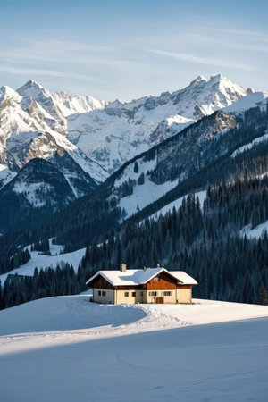 Winter in the swiss alps (Obertoggenburg, Switzerland)の素材