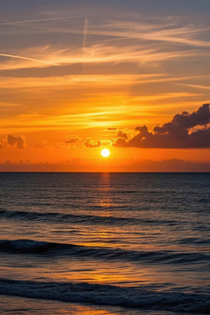 Beautiful sunset over the sea. Beautiful sunset on the sea.の素材