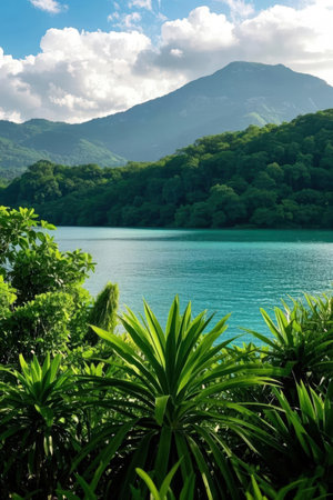 Beautiful view of the lake and mountains on the background. Montenegroの素材