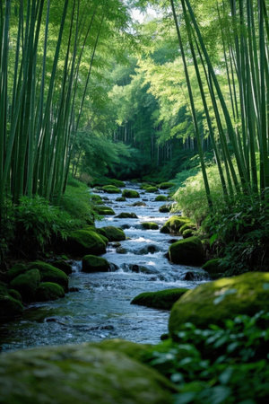 Bamboo grove at Arashiyama, Kyoto, Japanの素材