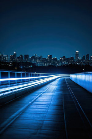 the light trails on the modern building background in shanghai china.の素材